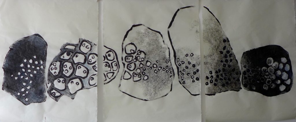 encre de chine et aquarelle sur papier de riz 80x240